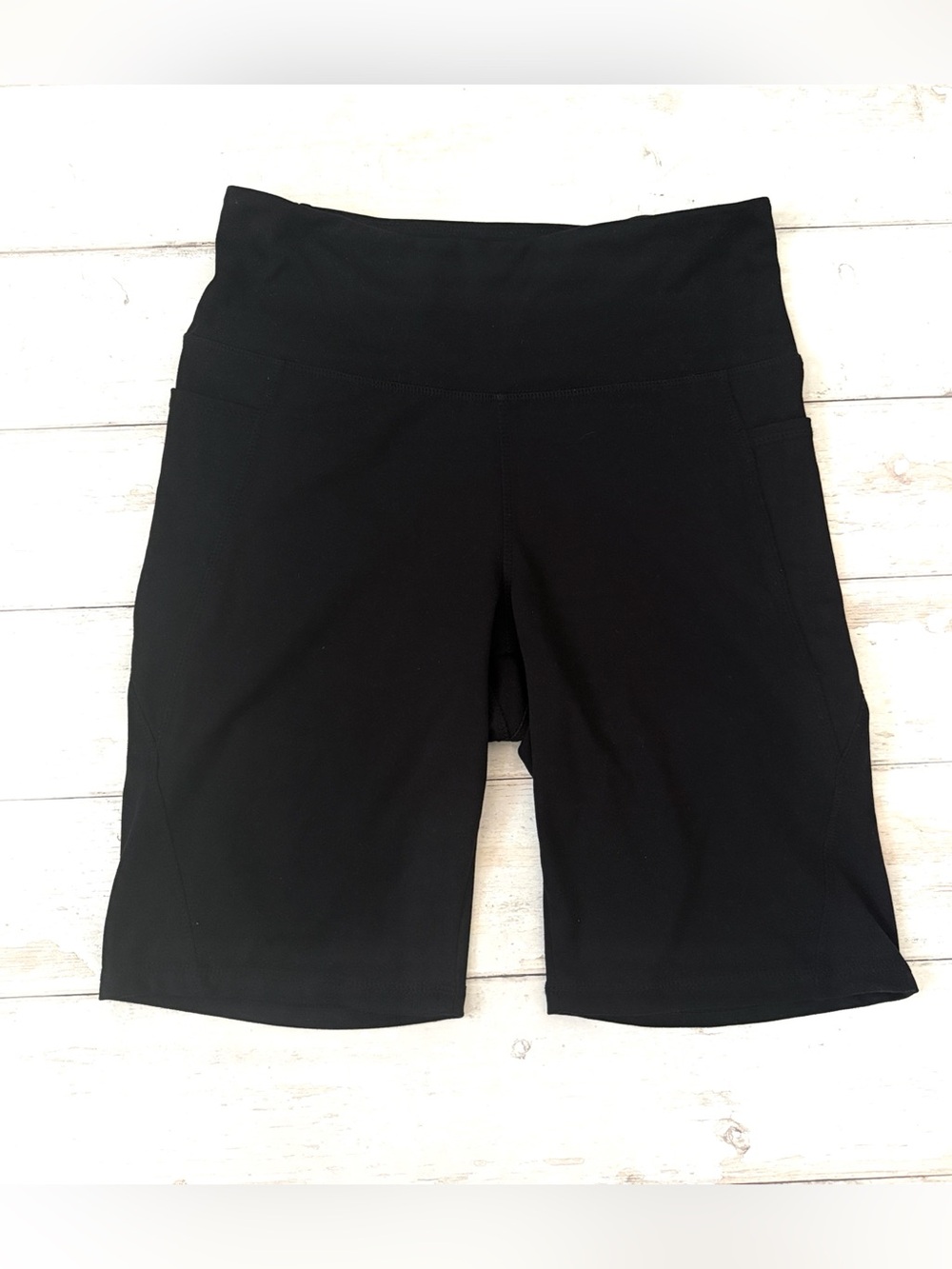 Danskin M Womens Black Biker Athletic Compression Shorts 9in Inseam Medium